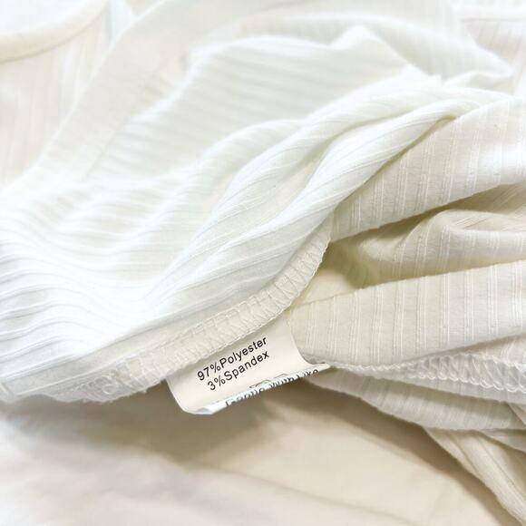 SHEIN White Ribbed Tank Top Women’s Small Sleeveless Stretch Basic Shirt - Picture 3 of 4